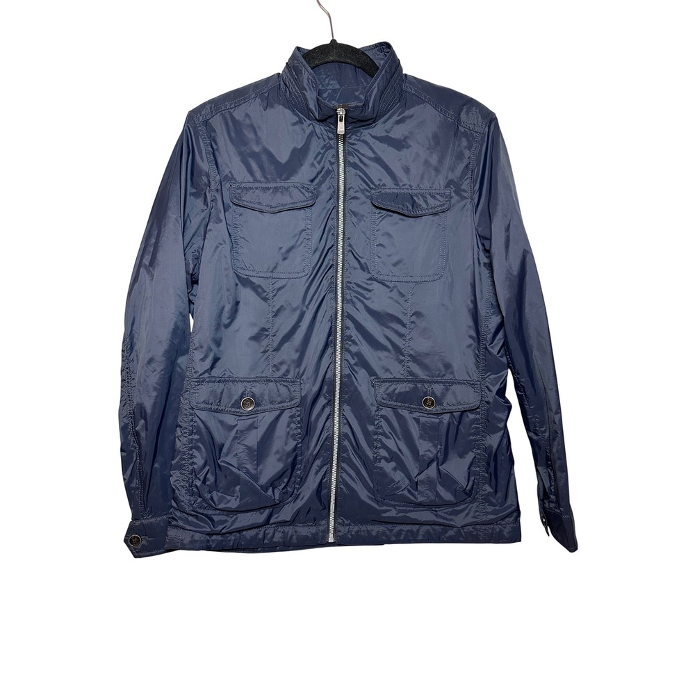 Louis Castel Navy‎ Blue Lightweight Windbreaker Inside Zip Pockets SZ S